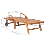 vidaXL Sun Lounger with Anthracite Cushion Solid Teak Wood