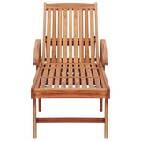 vidaXL Sun Lounger with Anthracite Cushion Solid Teak Wood