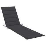 vidaXL Sun Lounger with Anthracite Cushion Solid Teak Wood