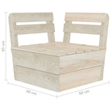vidaXL 2-Seater Garden Bench Pallet Impregnated Pinewood