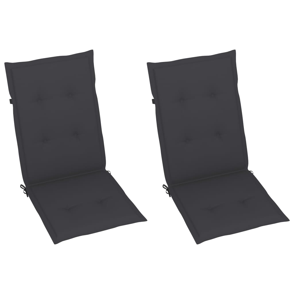 vidaXL Garden Chairs 2 pcs adjustable with cushions solid acacia wood