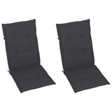 vidaXL Garden Chairs 2 pcs adjustable with cushions solid acacia wood