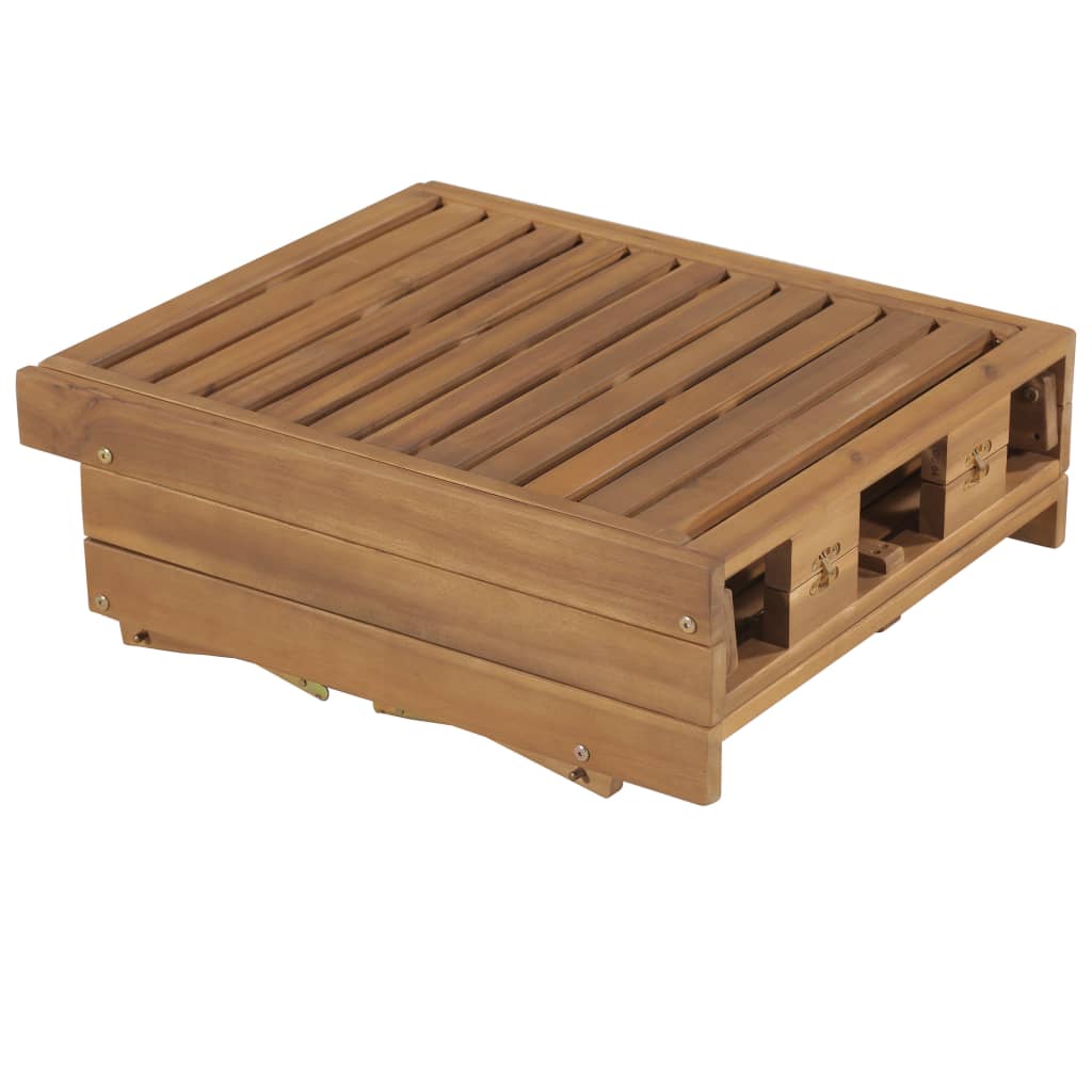 vidaXL Tapis d'encre léger avec coussins en acacia massif