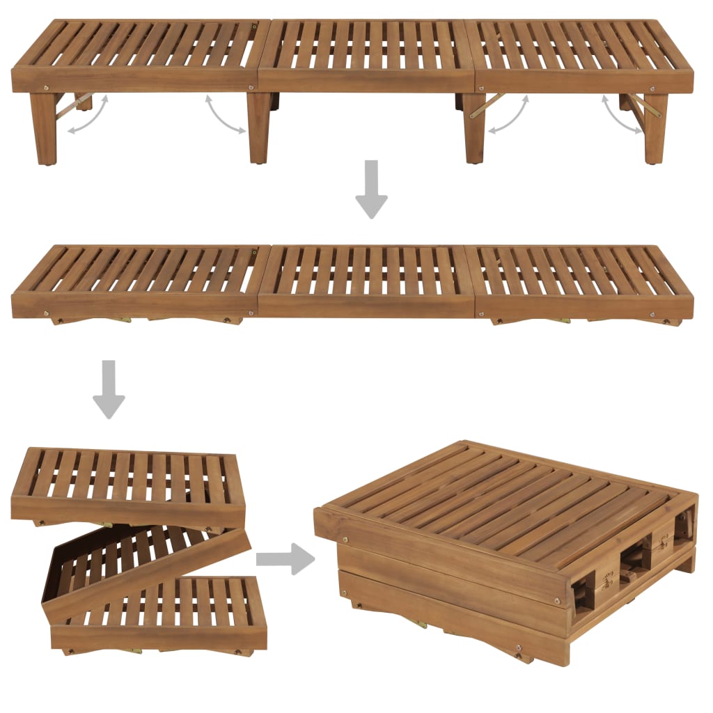 vidaXL Tapis d'encre léger avec coussins en acacia massif