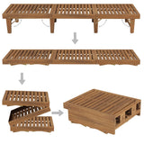 vidaXL Tapis d'encre léger avec coussins en acacia massif