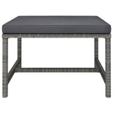 vidaXL 3-Piece Lounge Set with Cushions Poly Rattan Grey