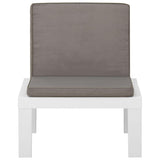 vidaXL Lounge Chairs 2 pcs with cushions plastic white