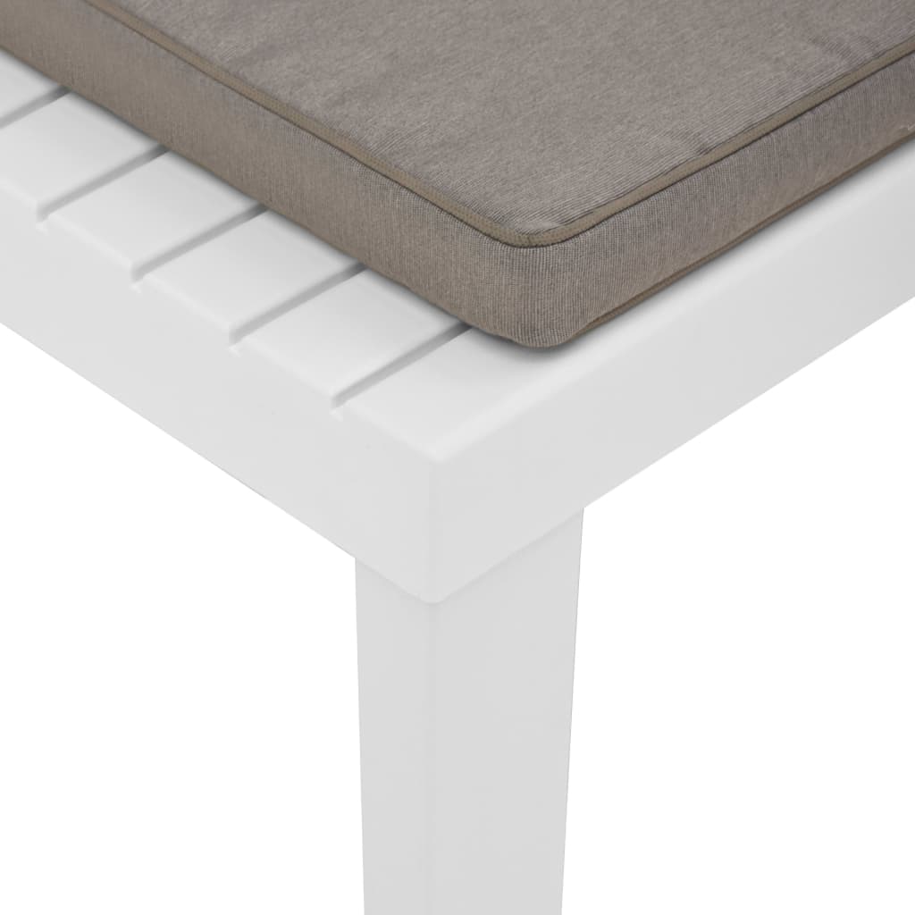vidaXL Lounge Chairs 2 pcs with cushions plastic white