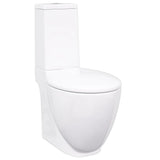 vidaXL Toilet Round Bottom Outlet Ceramic White
