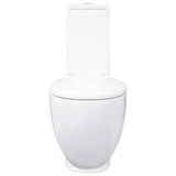 vidaXL Toilet Round Bottom Outlet Ceramic White