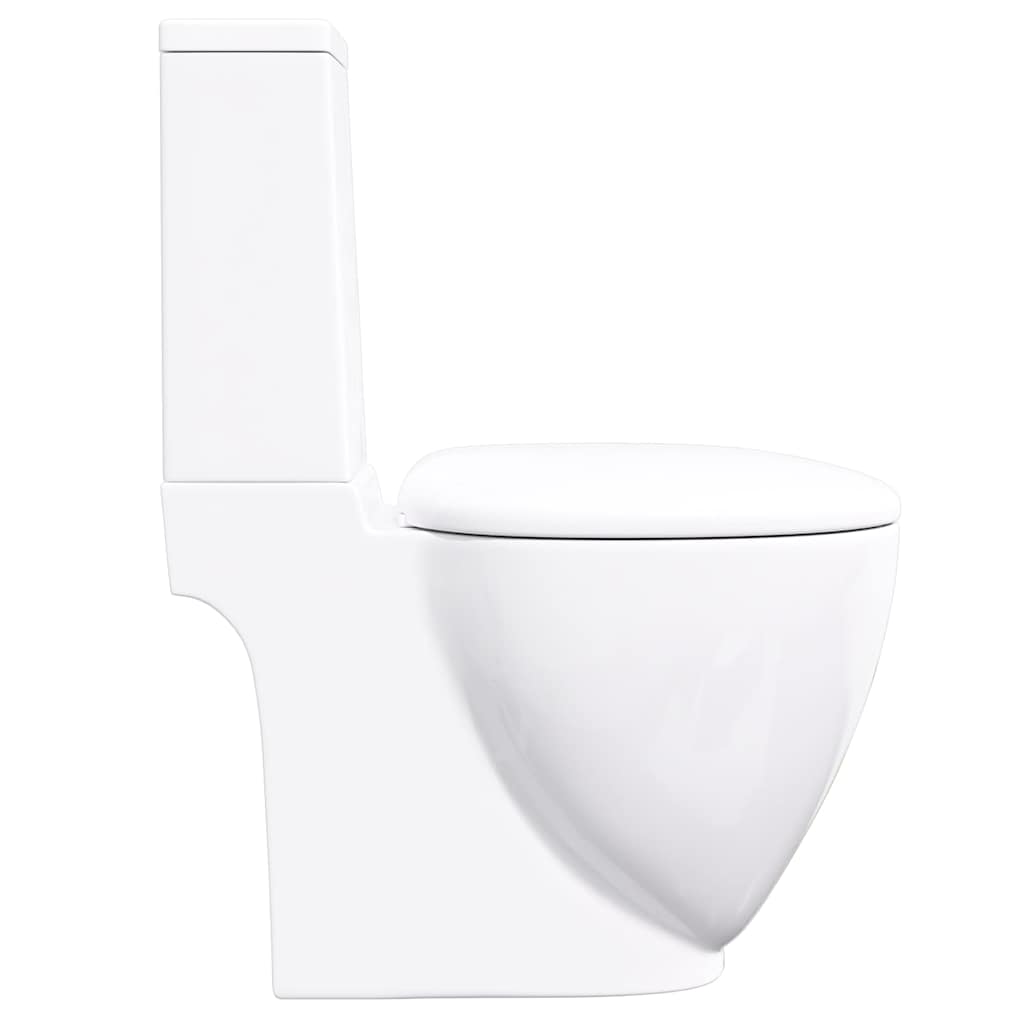 vidaXL Toilet Round Bottom Outlet Ceramic White
