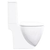 vidaXL Toilet Round Bottom Outlet Ceramic White