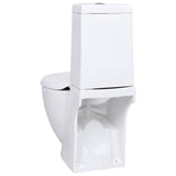 vidaXL Toilet Round Bottom Outlet Ceramic White