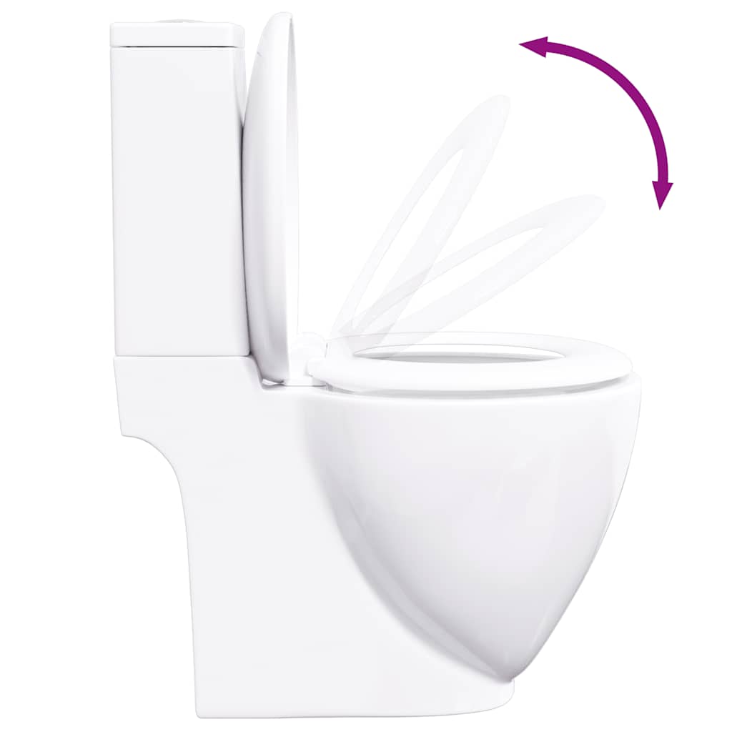 vidaXL Toilet Round Bottom Outlet Ceramic White