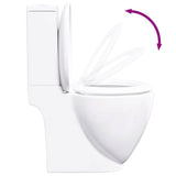 vidaXL Toilet Round Bottom Outlet Ceramic White