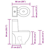 vidaXL Toilet Round Bottom Outlet Ceramic White