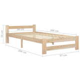 vidaXL Bedframe massief grenenhout 90x200 cm