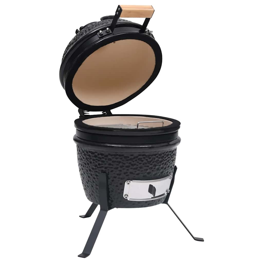 vidaXL Kamado barbecue 2-in-1 56 cm ceramic black