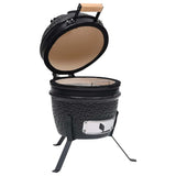 vidaXL Kamado barbecue 2-in-1 56 cm ceramic black
