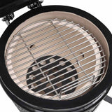 vidaXL Kamado barbecue 2-in-1 56 cm ceramic black