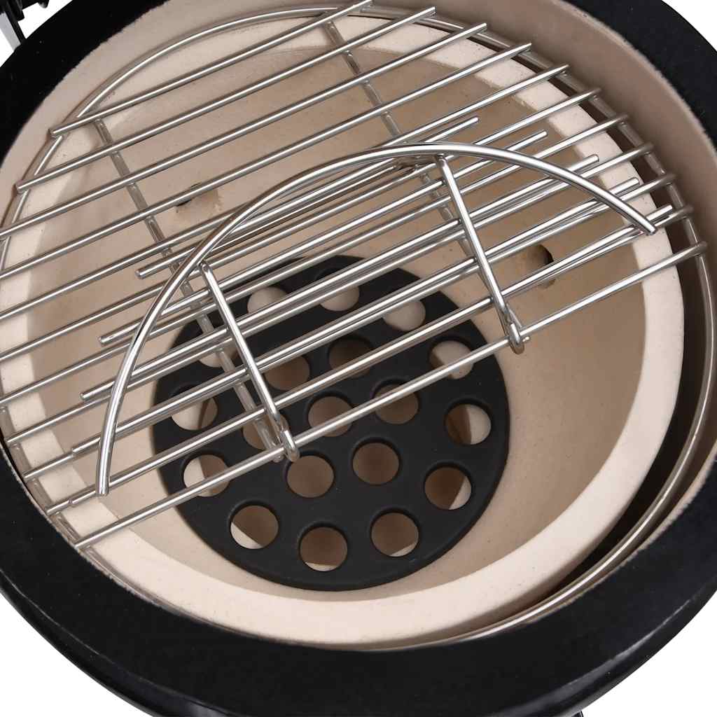 vidaXL Kamado barbecue 2-in-1 56 cm ceramic black