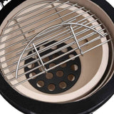 vidaXL Kamado barbecue 2-in-1 56 cm ceramic black