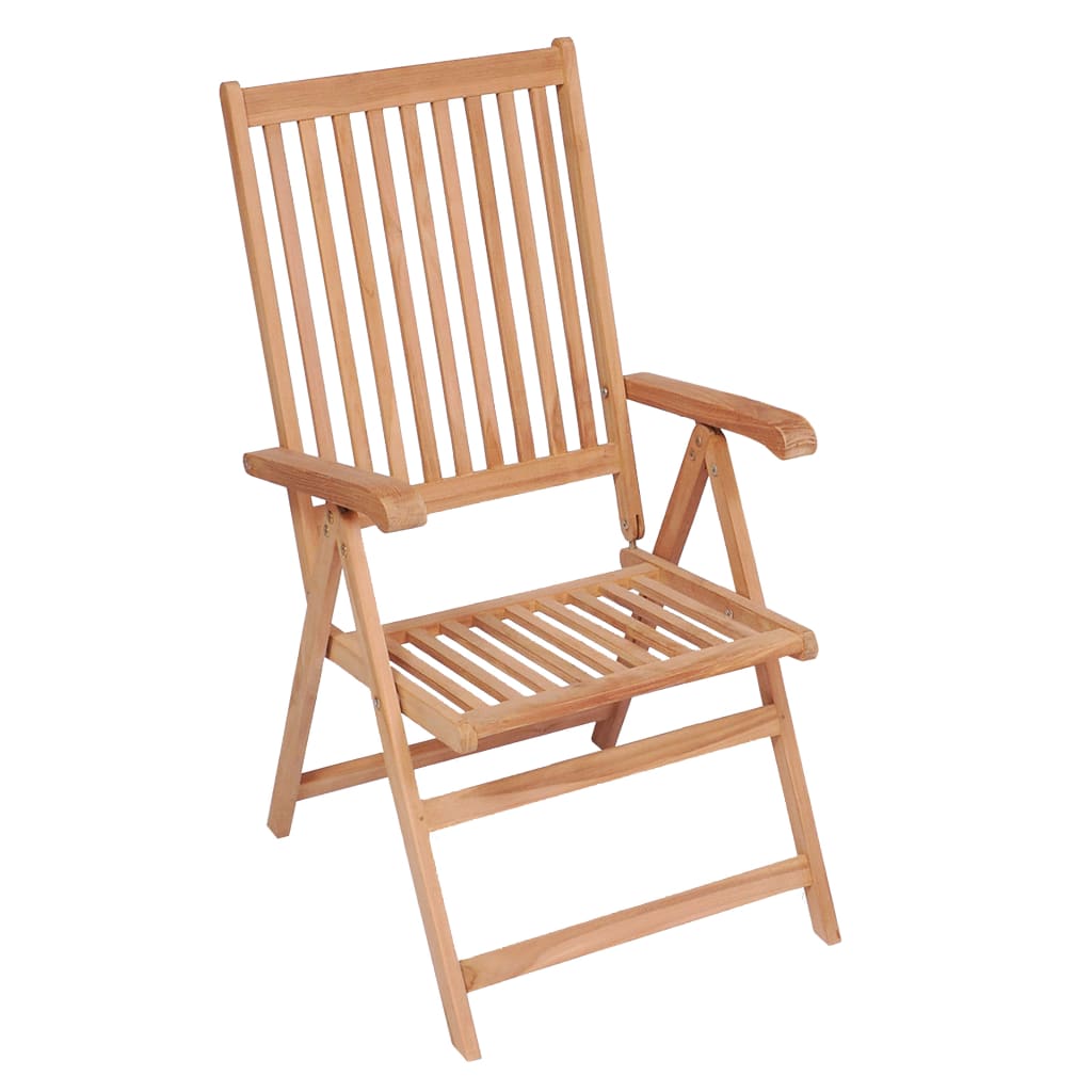 vidaXL Garden Chairs 4 pcs adjustable solid teak wood