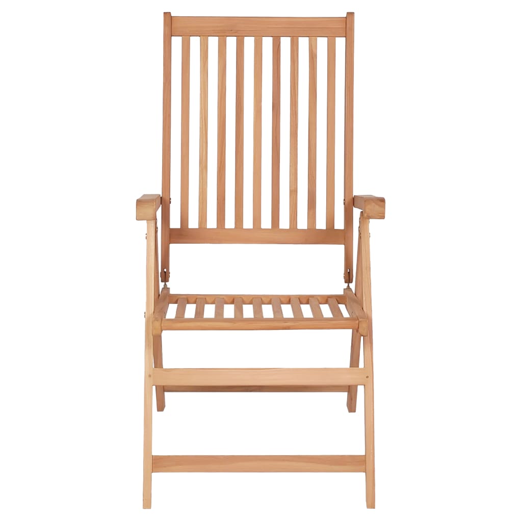 vidaXL Garden Chairs 4 pcs adjustable solid teak wood