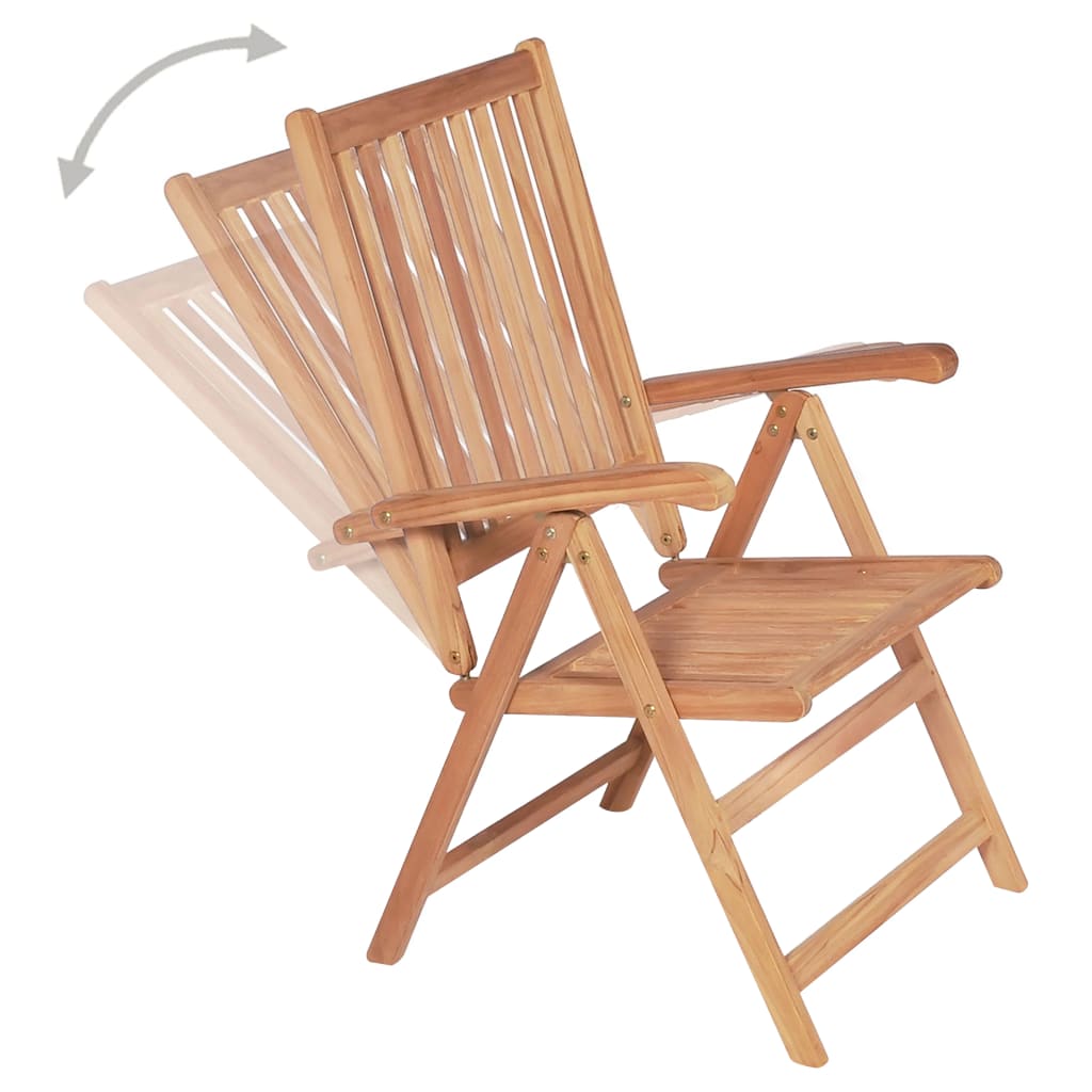 vidaXL Garden Chairs 4 pcs adjustable solid teak wood