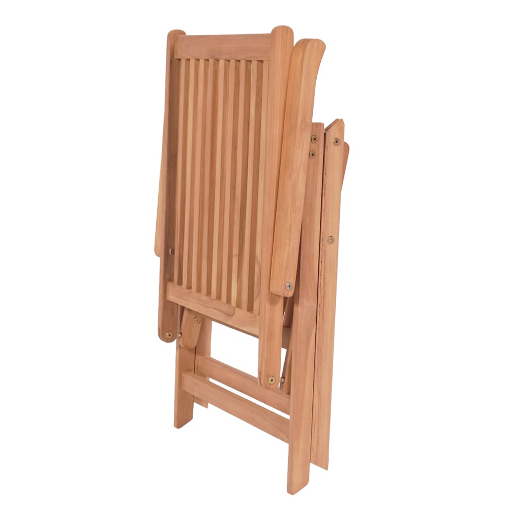 vidaXL Garden Chairs 4 pcs adjustable solid teak wood