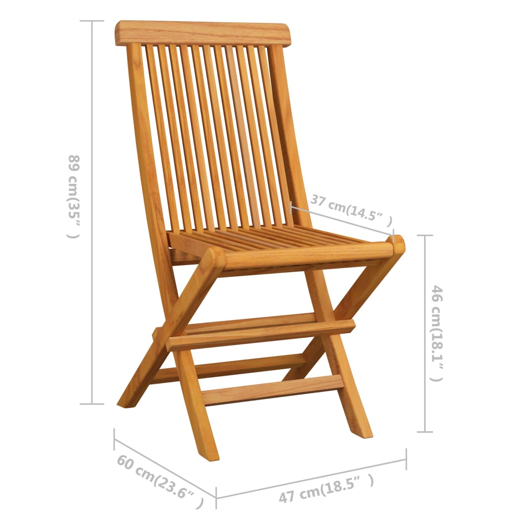 vidaXL Garden Chairs 6 pcs Foldable Solid Teak Wood