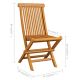 vidaXL Garden Chairs 6 pcs Foldable Solid Teak Wood