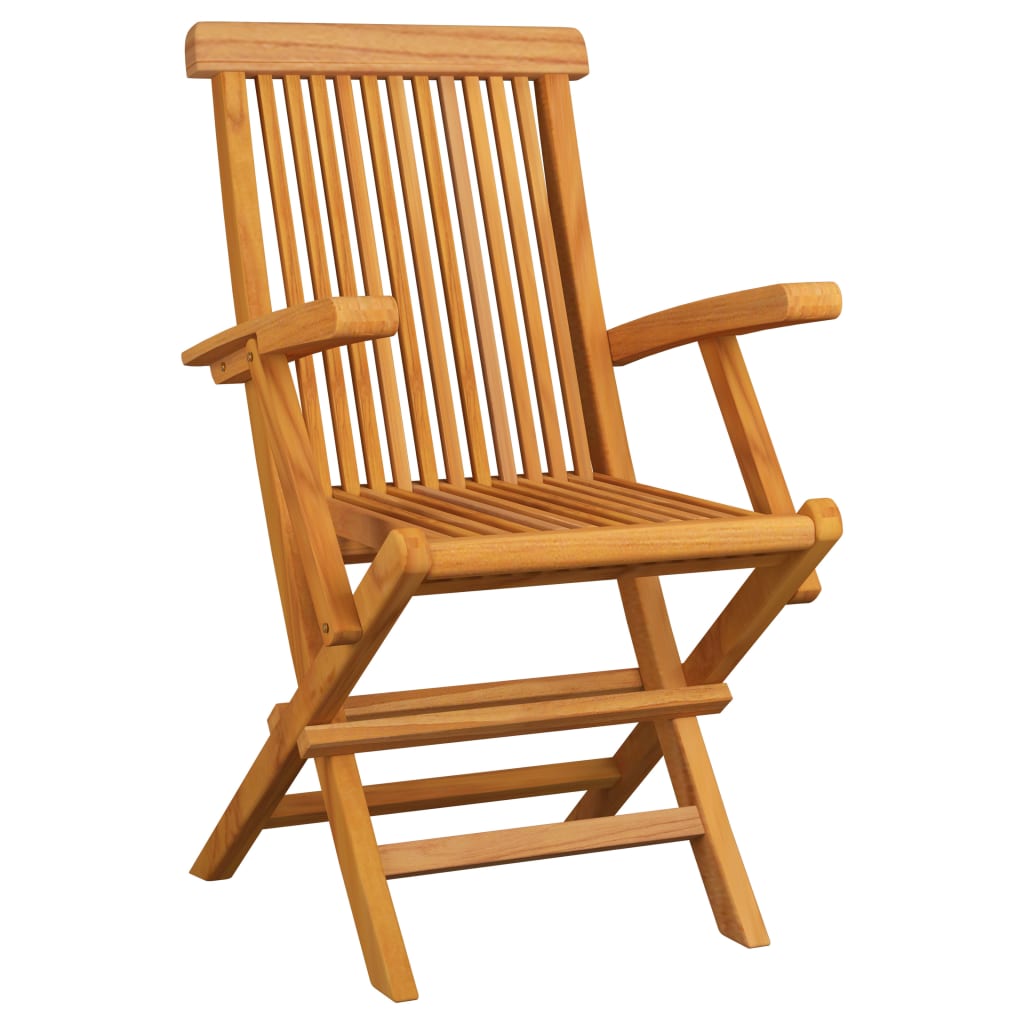 vidaXL Garden Chairs 4 pcs folding solid teakwood