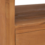 vidaXL Tv-meubel met wielen 80x50x42 cm massief teakhout