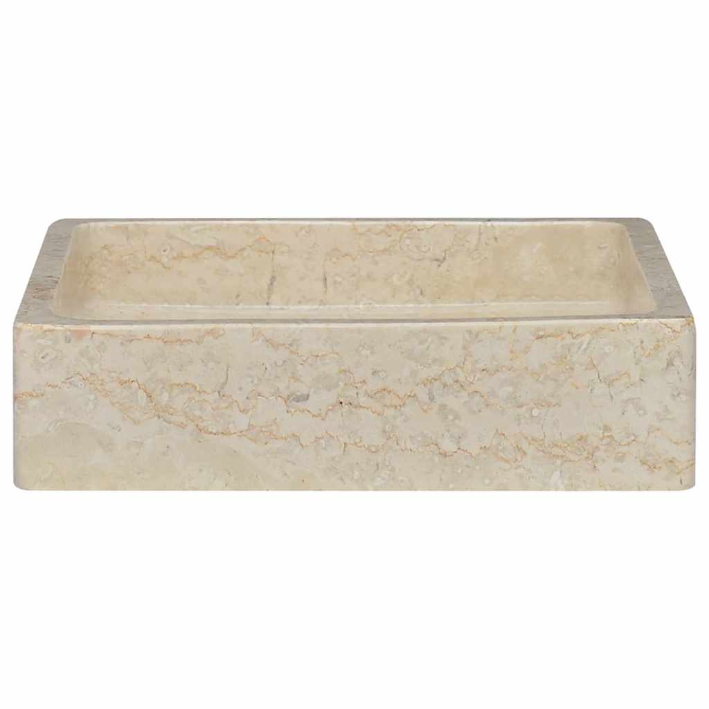 vidaXL Sink 40x40x10 cm marble cream