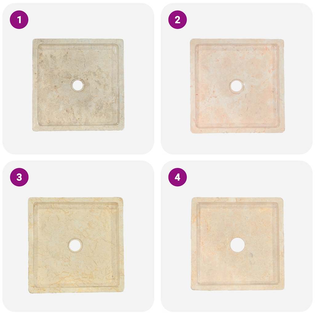 vidaXL Sink 40x40x10 cm marble cream