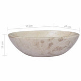vidaXL Sink 53x40x15 cm marble cream