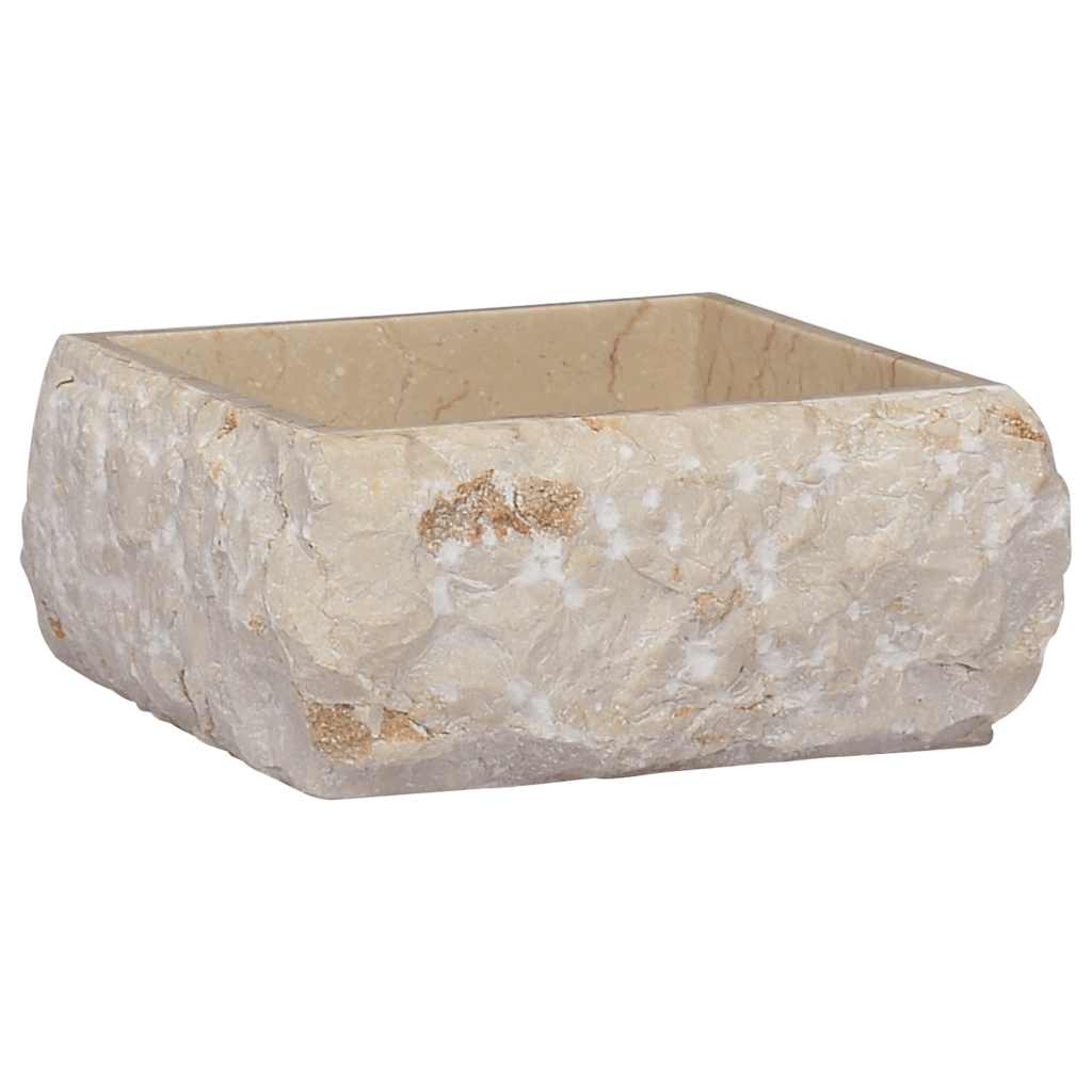 vidaXL Sink 30x30x13 cm Marble Cream