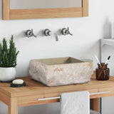 vidaXL Sink 30x30x13 cm Marble Cream