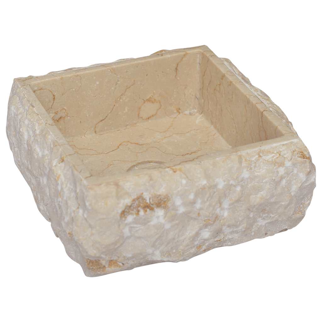 vidaXL Sink 30x30x13 cm Marble Cream