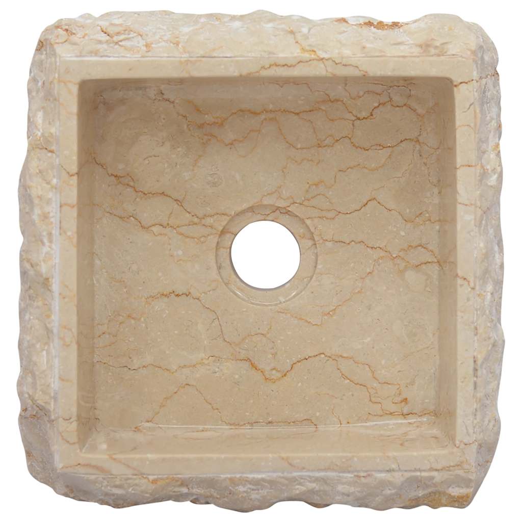 vidaXL Sink 30x30x13 cm Marble Cream