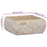 vidaXL Sink 30x30x13 cm Marble Cream