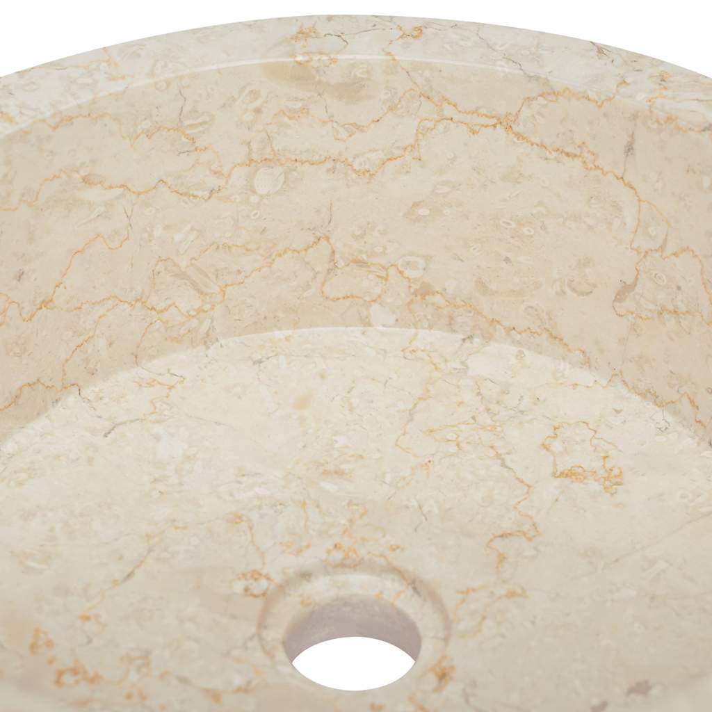 vidaXL Sink Ø40x15 cm marble cream