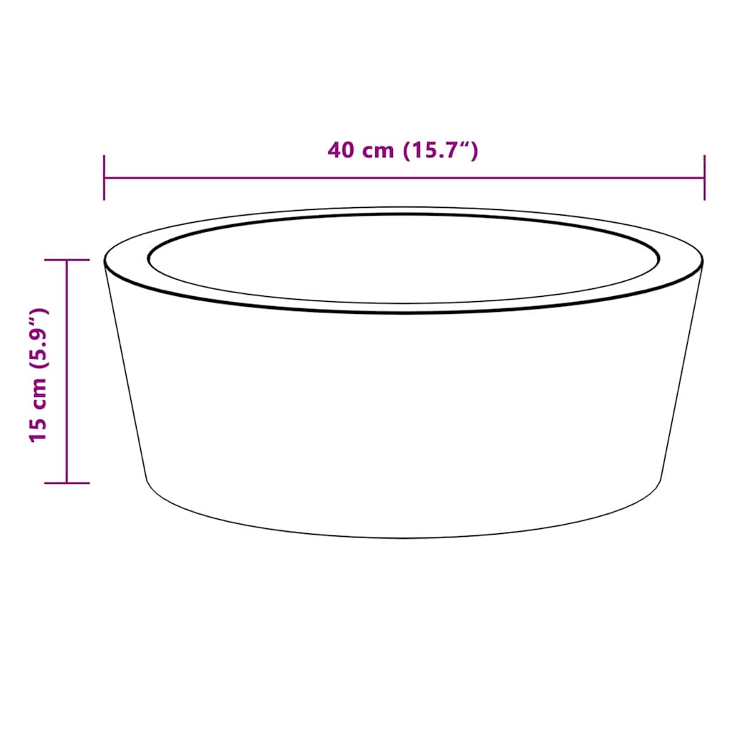vidaXL Sink Ø40x15 cm marble cream