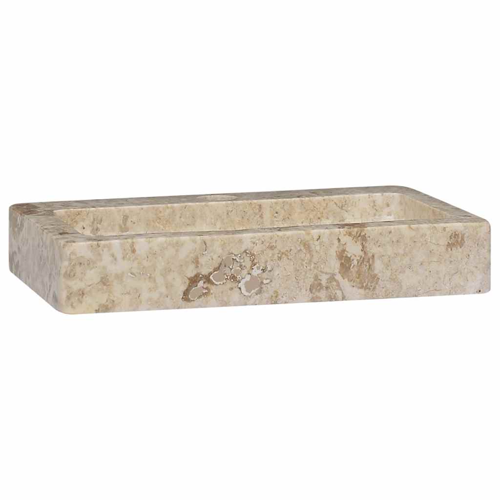 vidaXL Wastafel wandgemonteerd 38x24x6,5 cm marmer crèmekleurig