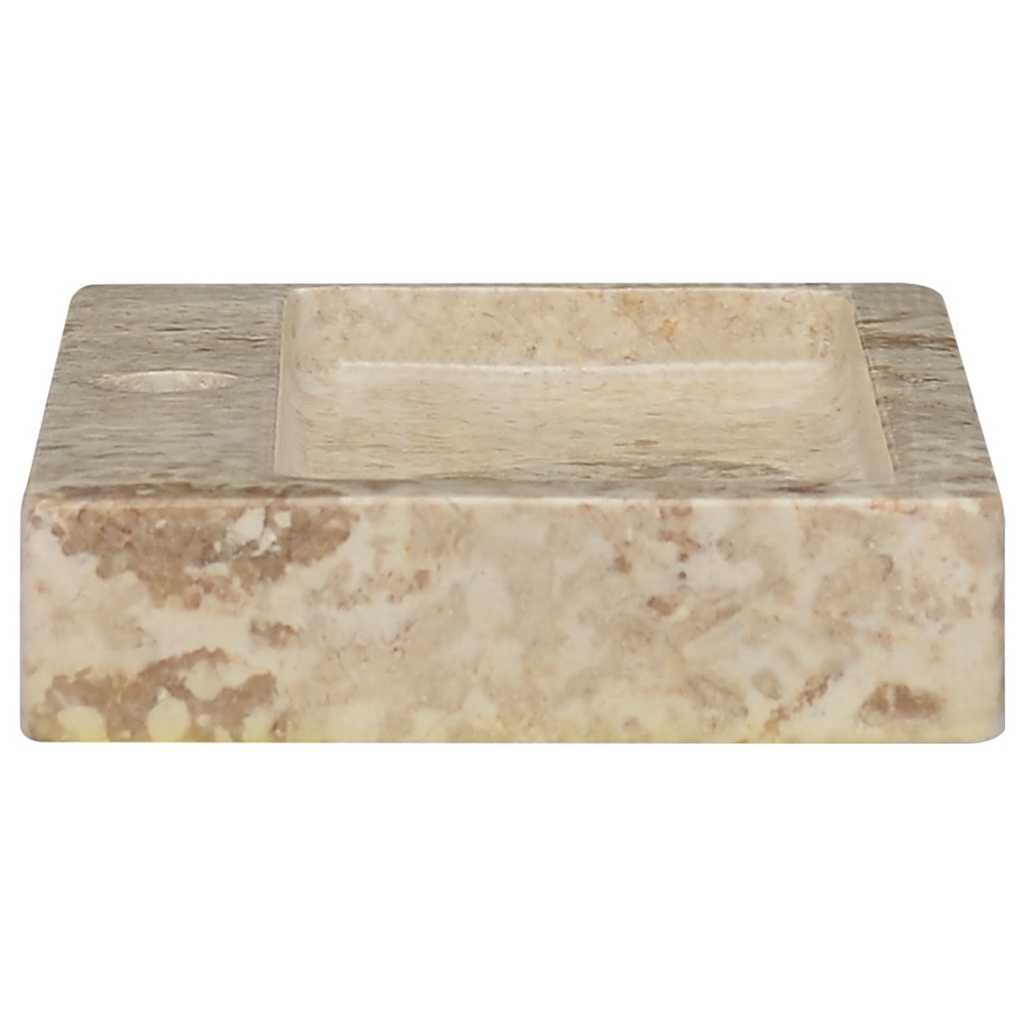 vidaXL Wastafel wandgemonteerd 38x24x6,5 cm marmer crèmekleurig