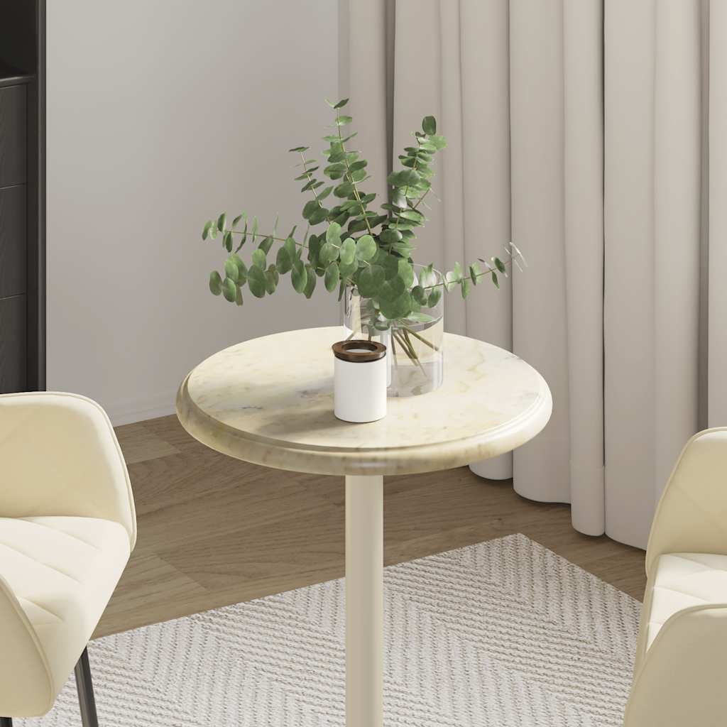 vidaXL Tafelblad Ø40x2,5 cm marmer crèmekleurig
