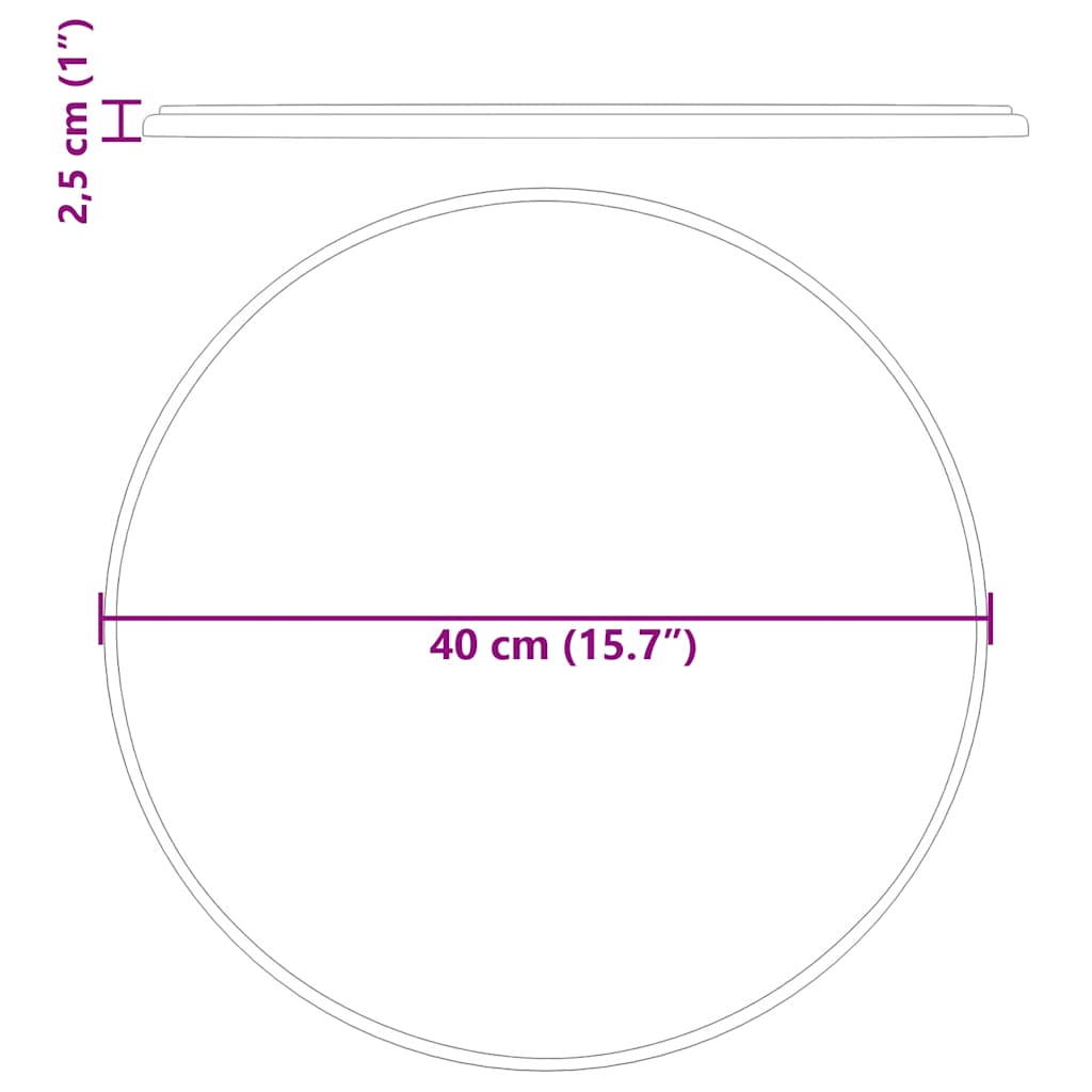 vidaXL Tafelblad Ø40x2,5 cm marmer crèmekleurig