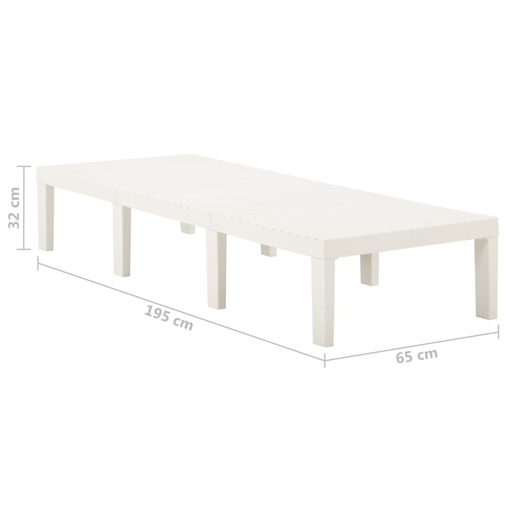 vidaXL Ligbed kunststof wit