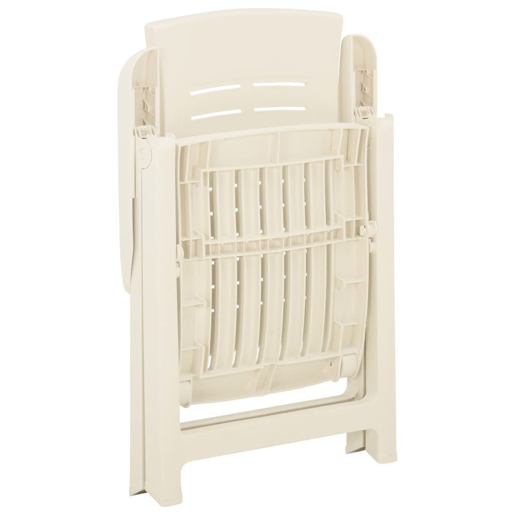 vidaXL Tuinstoelen 2 st verstelbaar kunststof wit